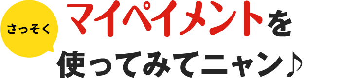 さっそくマイペイメントを使ってみてニャン♪